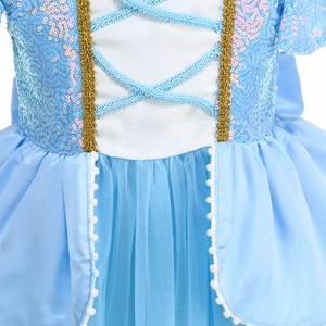 Sparkly Cinderella princess dress for girls with sequins and bow mesh layering