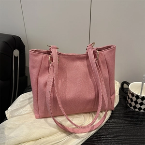Women Large Capacity Synthetic Leather Tote Bag Urban Minimalist Shoulder Bag Casual Commuting School Woven Texture Handbag