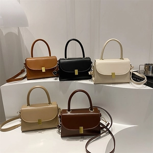 Retro Women Shoulder Bag Synthetic Leather Square Handbag Gold Buckle Crossbody Bag Small Satchel For Daily Travel Fashion