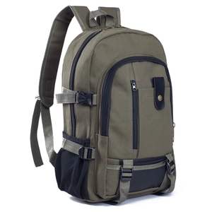 Canvas Backpack For Men Women Large Capacity Multi Pocket School Bag Outdoor Travel Casual Daypack Breathable Stitching Top