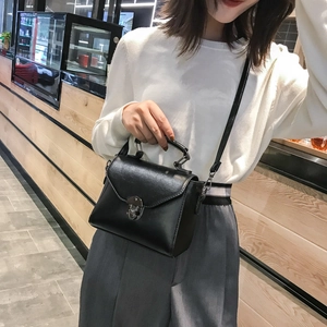 Borsa Donna Vintage in Pelle PU Piccola Quadrata Con Chiusura a Girello Borsa a Mano Retro Tracolla Con Manico Superiore