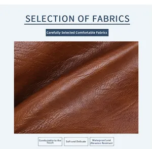 Detail of brown leather texture with lychee grain for stylish crossbody bag