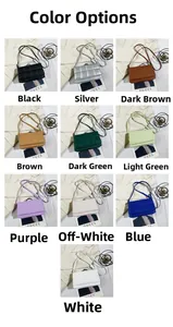 Detailed grid display showing ten vibrant color options for the quilted crossbody bag