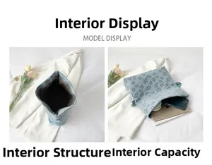 Vue détaillée montrant la grande capacité intérieure du sac à fleurs avec les essentiels