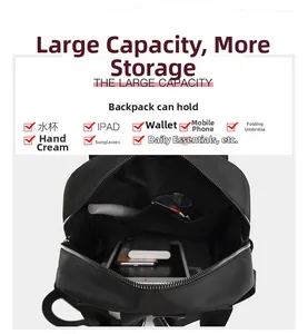 Detail view of spacious main compartment showing internal storage for iPad and accessories