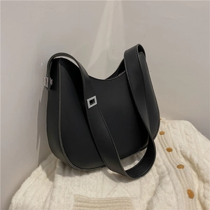 Women Minimalist PU Leather Underarm Bag Korean Fashion Solid Color Hobo Bag Stylish Dumpling Shoulder Bag For Daily Commute