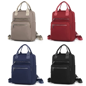 Sac à dos en nylon pour femme disponible en quatre couleurs avec poches multiples