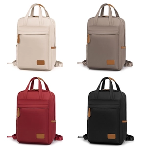 Waterproof nylon backpack in four colors with double handles and leather details