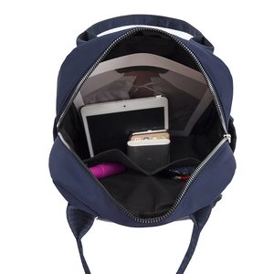 Blue Oxford nylon backpack for women with anti-theft design and large capacity for travel