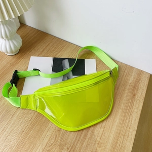 Marsupio in PVC Trasparente da Donna Borsa Jelly Impermeabile a Tinta Unita Borsa da Petto per Viaggio Spiaggia Borsa a Tracolla