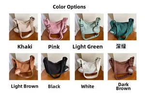 Detailed color selection guide for minimalist canvas crossbody bags in eight various shades