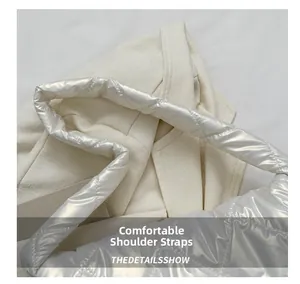 Détail d'une bandoulière rembourrée confortable avec motif de losanges matelassés