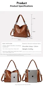 Detailed size chart and product parameters for women wear-resistant crossbody bag