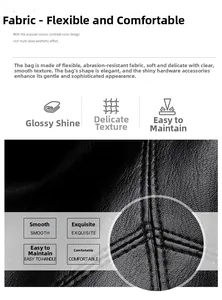 Close-up of black lychee grain PU leather with detailed stitching and smooth texture