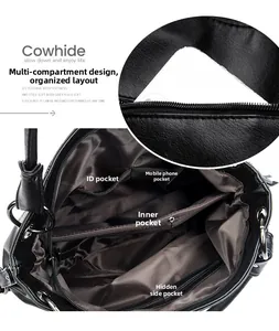 Detail view of large capacity tote bag interior with multiple organizational compartments