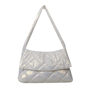 Sac à bandoulière matelassé avec fini holographique et motif de losanges