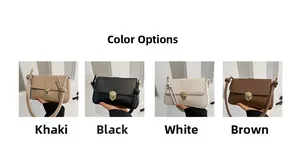 Detailed view of square crossbody bags featuring metal shield locks and knot shoulder straps
