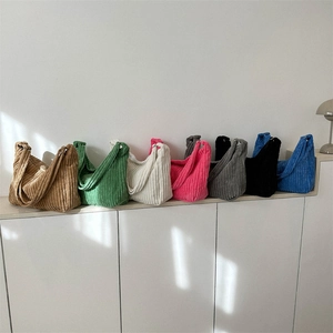 Minimalist corduroy tote bags for women available in multiple colors and textures