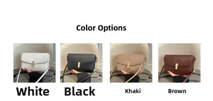 Four colors of vintage crossbody bags including white, black, khaki, and brown variants