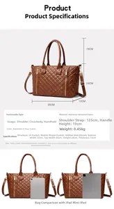 Spécifications de taille du grand sac cabas matelassé avec comparaison iPad
