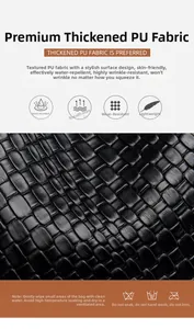 Detail of waterproof crocodile pattern PU leather texture with thick and wear-resistant finish
