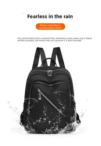 Waterproof black nylon backpack detail showing high-density water-resistant fabric texture