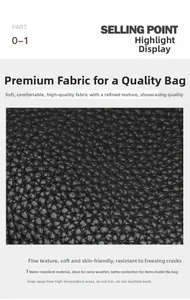 Detail of black pebbled leather texture showing waterproof and soft material features
