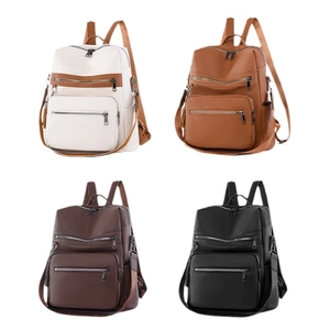 Women's vintage PU leather backpack with tassel detail in multiple colors for daily travel