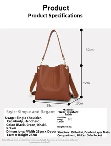 Braune Leder Beuteltasche Maße 28x13x26cm mit verstellbarem 120cm breitem Gurt