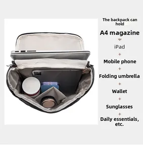 Detailed interior of high-capacity Oxford backpack with laptop and iPad storage compartments