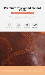 Detail of waterproof dark brown litchi textured Oxford cloth on women's backpack
