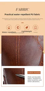 Detail of waterproof vintage PU leather fabric showing scratch resistance and texture