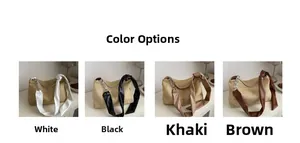 Detailed comparison of four woven tote bags in white, black, khaki, and brown colors