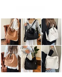 Collage der Leder-Tote-Bag in Schwarz, Braun und Weiß in verschiedenen Stilen