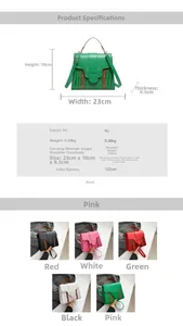 Detailed spec sheet and dimensions of this chic crocodile texture PU leather handbag