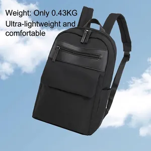 Lightweight 0.43kg black oxford fabric backpack for travel and business commuters