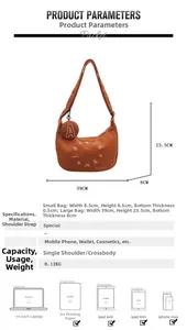 Borsa a tracolla marrone in velluto a coste 39x23,5x8cm ideale per tablet e iPad