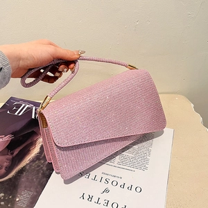 Sac sous le Bras à Paillettes Scintillantes pour Femmes Élégant Sac de Soirée à Épaule en PU Pochette de Soirée Minimaliste