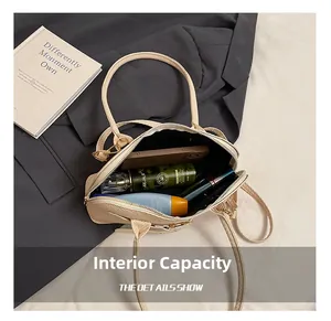 Macro shot of spacious bag interior showing large capacity for essentials and phone