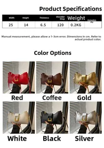 Tableau des tailles et couleurs pour cet élégant sac à bandoulière en cuir PU souple