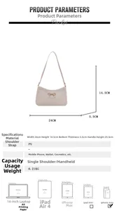 Paramètres de taille de ce sac en cuir tissé montrant les dimensions 24x14,5x5,5cm