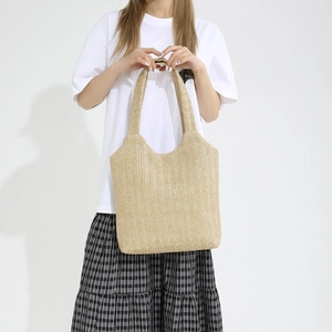 Grand sac fourre-tout en paille tissée pour les vacances à la plage et le quotidien