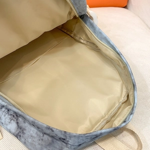 Large capacity backpack main compartment with marble print and smooth lining