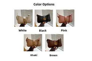 Color variants of crescent shoulder bags with knotted straps and gold metal buckles