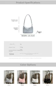 Detailed dimension chart for sleek faux snake skin underarm bags in four vibrant colors