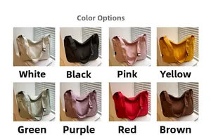 Grid display of minimalist canvas crossbody bags in eight various vibrant color options
