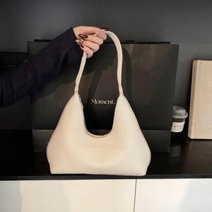 Women PU Leather Woven Texture Hobo Underarm Bag Large Capacity Casual Commuter Single Shoulder Dumpling Bag 2025 Spring Fashion