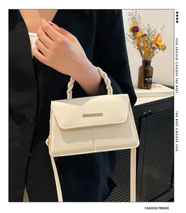 Détail d'un sac à main élégant avec poignée tressée et fermoir en métal doré chic