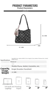 Detailed size specifications of canvas tote bag with capacity comparison and dimensions