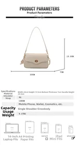 Guide détaillé des tailles et spécifications pour ce sac à main carré en cuir PU